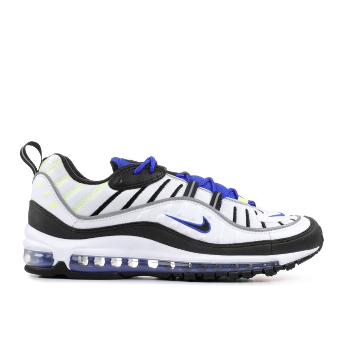ナイキ Nike 【 Air Max 98 \u0027Sprite\u0027 Men White/Black-Racer Blue-Volt 】 マックス メンズ 白いこと 白いこと