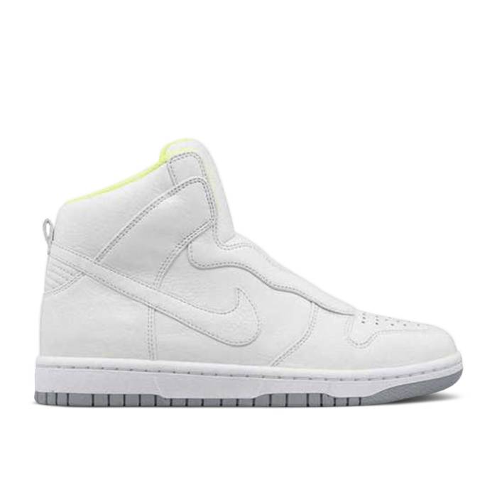 ナイキ Nike 【 Sacai X Wmns Lab Dunk High Women White/Wolf Grey-Volt 】 ダンク 御機嫌 レディース 白いこと 白いこと