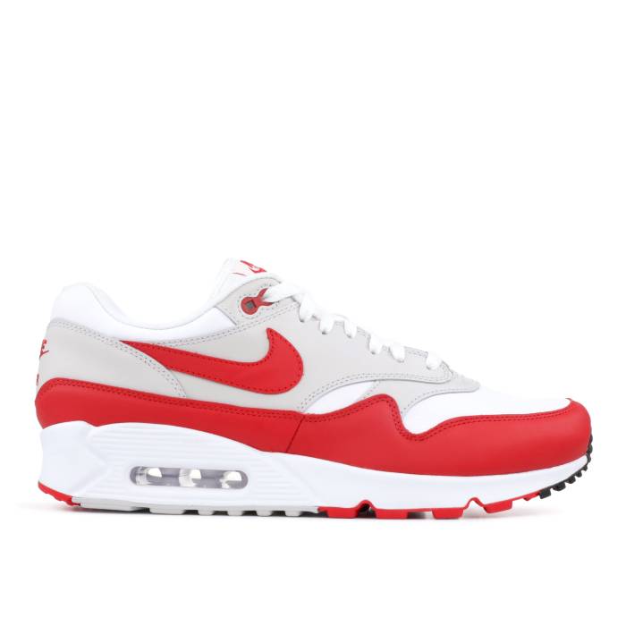 ナイキ Nike 【 Air Max 90/1 'University Red' Men White/University Red-Neutral Grey-Black 】 マックス メンズ 白色 ホワイト