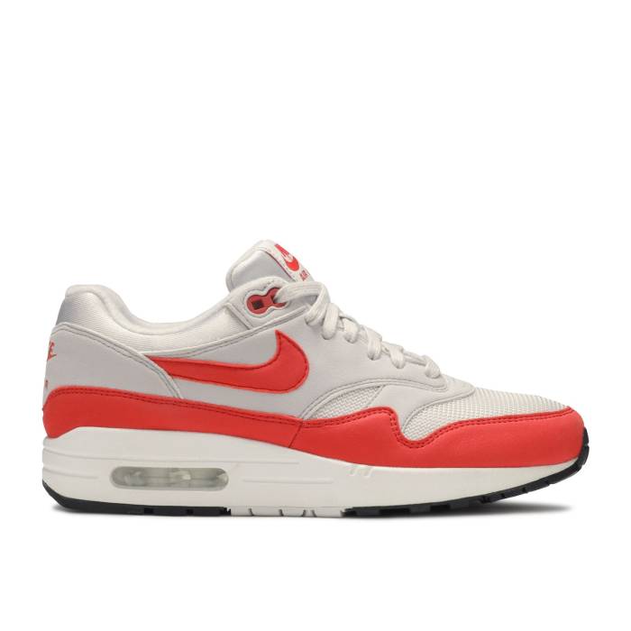 ナイキ Nike 【 Wmns Air Max 1 \u0027Habanero Red\u0027 Women Vast Grey/Habanero Red 】 マックス レディース 薄墨色 薄墨色 Red 赤・赤いこと