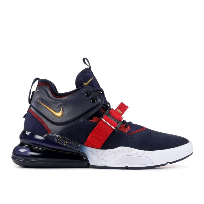 ナイキ Nike 【 Air Force 270 \'Dream Team\' Men Obsidian/Metallic Gold-Gym Red-White 】 メンズ|スニケス