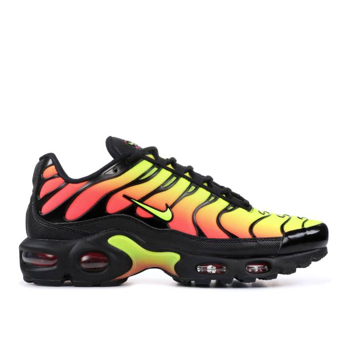 ナイキ Nike 【 Wmns Air Max Plus \u0027Volt\u0027 2018 Women Black/Volt/Solar Red 】 マックス レディース 黒いこと 黒いこと Red 赤・赤いこと
