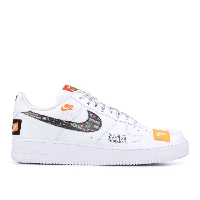 ナイキ Nike 【 Air Force 1 Low \u002707 Prm \u0027Just Do It\u0027 Men White/White-Black-Total Orange 】 メンズ 白いこと 白いこと orange 橙・オレンジ色
