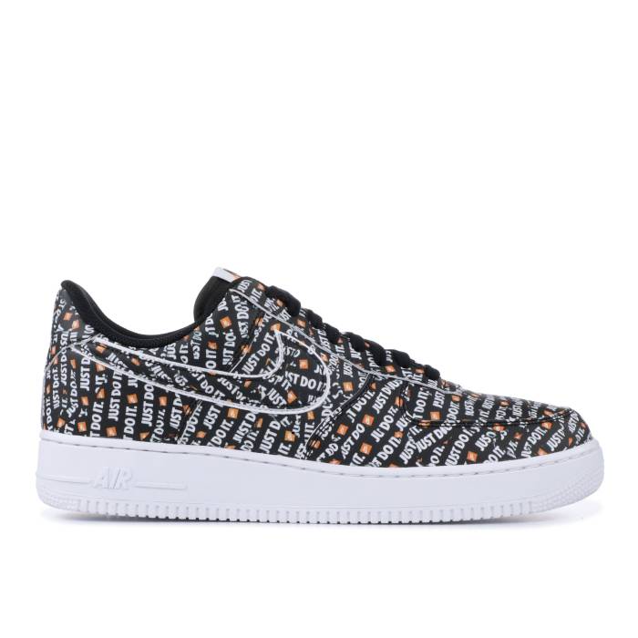 ナイキ Nike 【 Air Force 1 Low \u002707 Lv8 \u0027Just Do It\u0027 Men Black/Black-White-Total Orange 】 メンズ 黒いこと 黒いこと orange 橙・オレンジ色