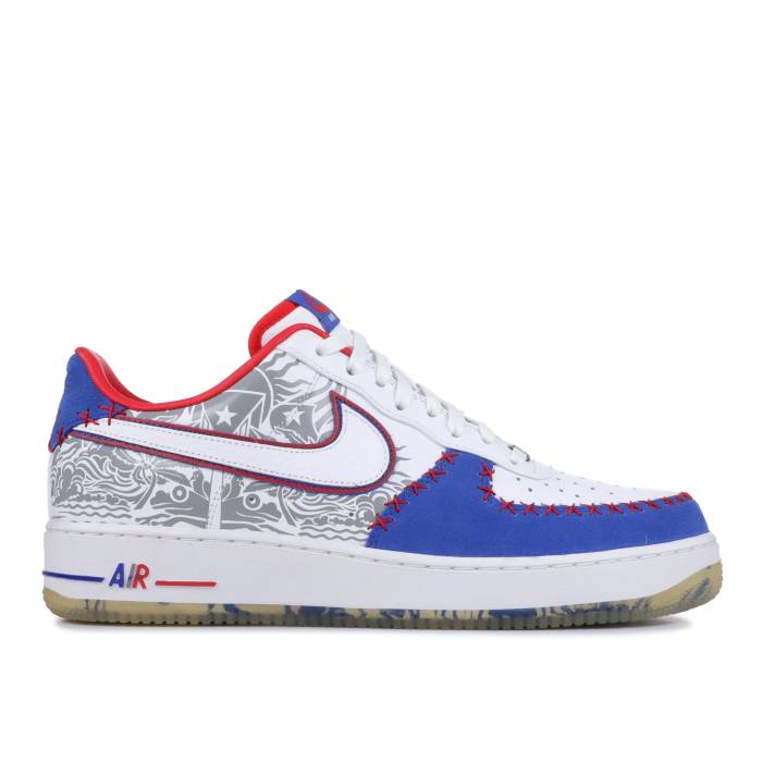 ナイキ Nike 【 Air Force 1 'Puerto Rico' Men White/White-Gym Royal-University Red 】 メンズ 白色 ホワイト Red 赤・レッド｜スニケス