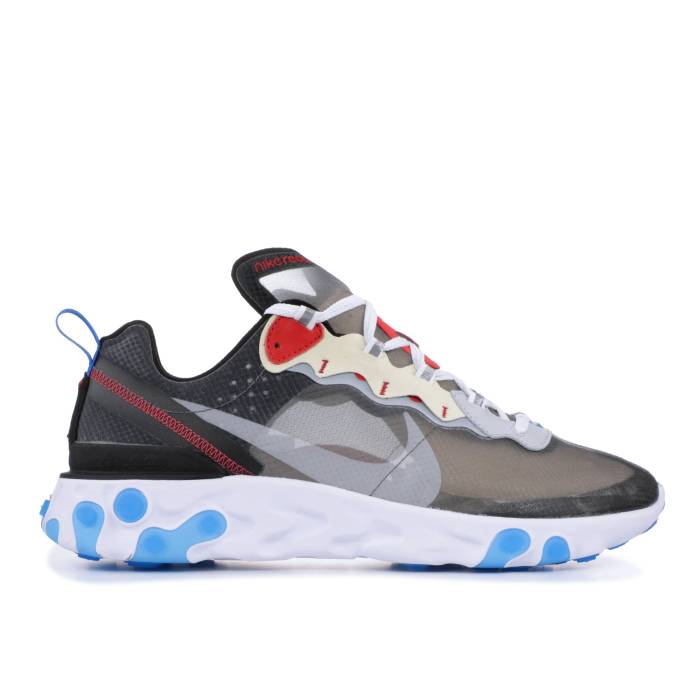 ナイキ Nike 【 React Element 87 \u0027Dark Grey\u0027 Men Dark Grey/Pure Platinum-Photo Blue 】 リアクト 化学元素 メンズ 薄墨色 薄墨色 純一無雑 青碧 青碧