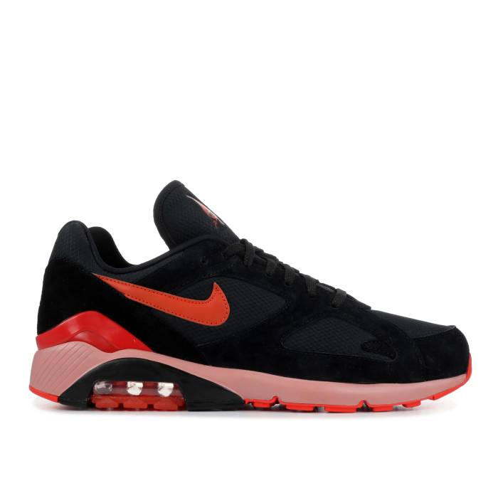 ナイキ Nike 【 Air Max 180 \u0027Fire\u0027 Men Black/Team Orange-University Red 】 マックス メンズ 黒いこと 黒いこと Team 野球クラブ Red 赤・赤いこと