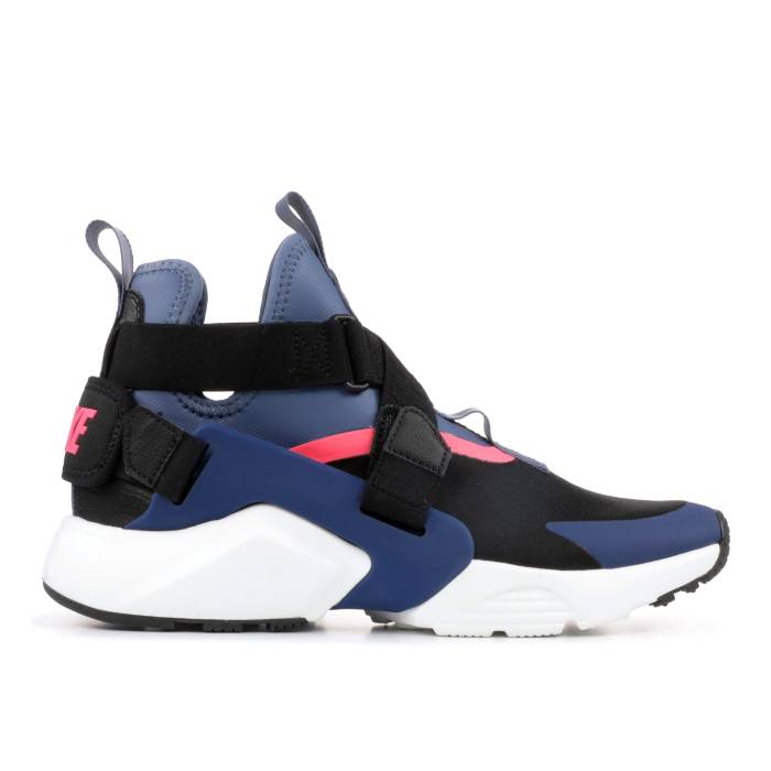 ナイキ Nike 【 Wmns Air Huarache City Women Black/Navy-Diffussed Blue 】 Huarache ハラチ シティ レディース 黒いこと 黒いこと 青碧 青碧