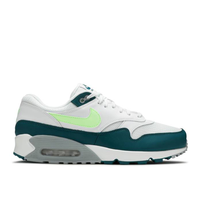 ナイキ Nike 【 Air Max 90/1 'Spruce Lime' Men White/Geo Teal-Lime Blast-Wolf Grey 】 マックス メンズ 白色 ホワイト 灰色 グレー