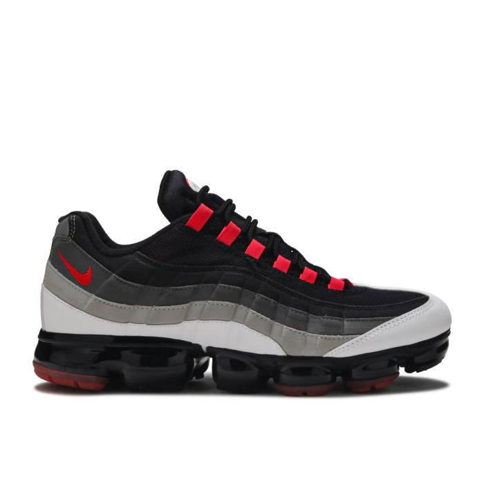 ナイキ Nike 【 Air Vapormax 95 \u0027Hot Red\u0027 Men White/Hot Red-Dark Pewter-Granite 】 メンズ 白いこと 白いこと