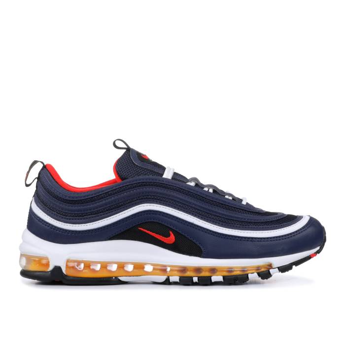 ナイキ Nike 【 Air Max 97 \u0027Midnight Navy\u0027 Men Midnight Navy/Habanero Red-Black-White 】 マックス メンズ 紺色 米国海軍