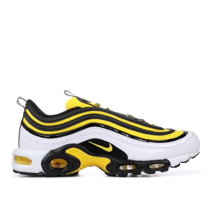 ナイキ Nike 【 Air Max Plus 97 \u0027Frequency Pack\u0027 Men White/Tour Yellow-Black 】 マックス メンズ 白いこと 白いこと