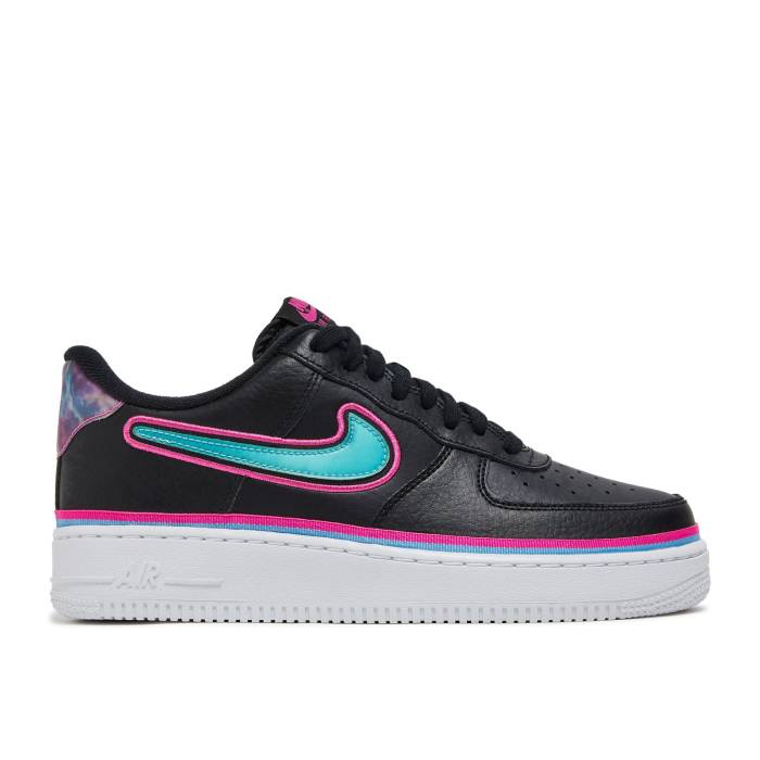 ナイキ Nike 【 Air Force 1 \u002707 Lv8 Sport \u0027South Beach\u0027 Men Black/Blue Gale-Laser Fuchsia 】 メンズ 黒いこと 黒いこと 青み 青色