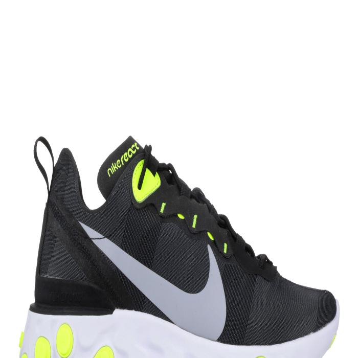 ナイキ Nike 【 React Element 55 \u0027Black Volt\u0027 Men Black/Wolf Grey-Volt-White 】 リアクト 化学元素 メンズ 黒いこと 黒いこと
