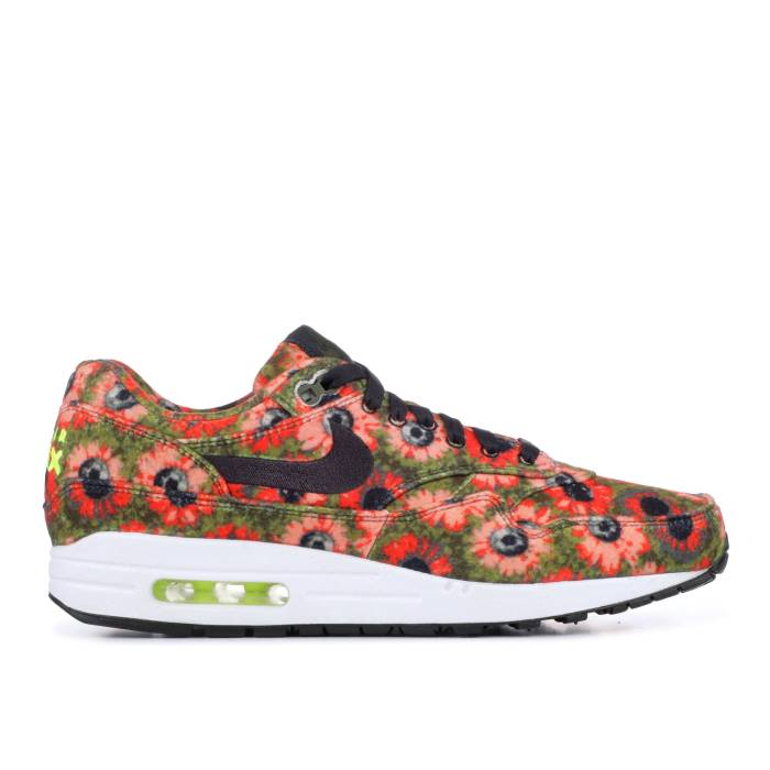 ナイキ Nike 【 Air Max 1 Premium Se Floral Mowabb Men Black/Black/Flash Crimson/Faded Spruce 】 マックス Premium プレミアム メンズ 黒色 ブラック クリムゾン