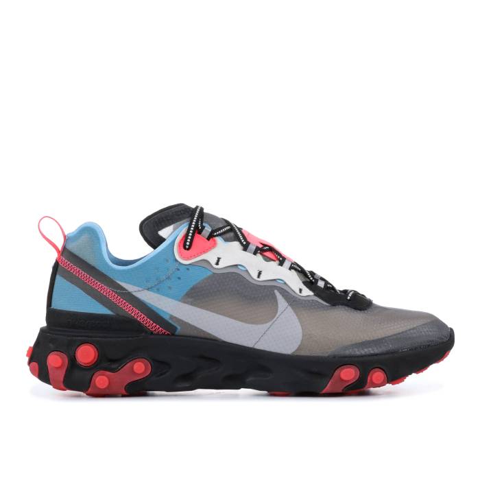 ナイキ Nike 【 React Element 87 \u0027Solar Red\u0027 Men Black/Cool Grey-Blue Chill-Solar Red 】 リアクト 化学元素 メンズ 黒いこと 黒いこと 冷やりとした Red 赤・赤いこと