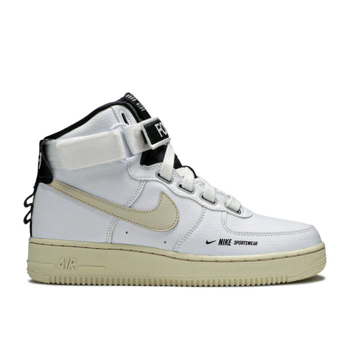 ナイキ Nike 【 Wmns Air Force 1 High Utility \u0027White\u0027 Women White/Light Cream-Black-White 】 御機嫌 レディース 白いこと 白いこと