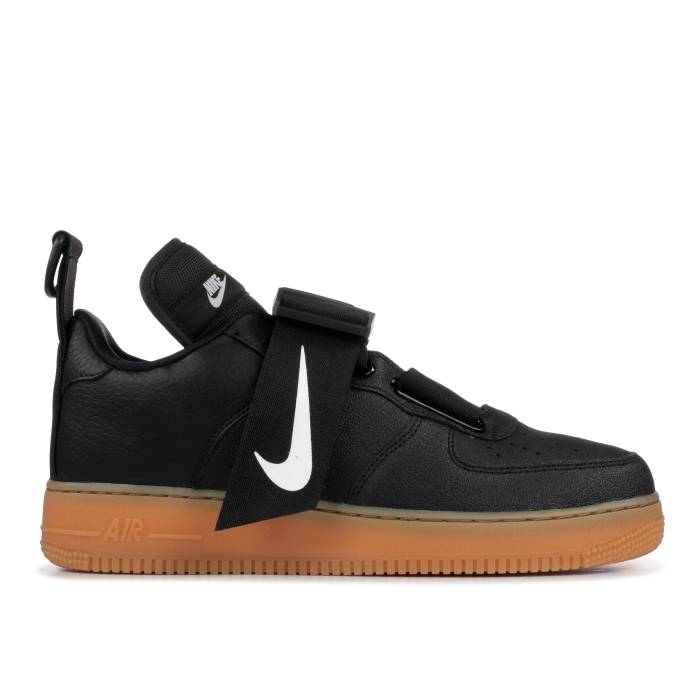 ナイキ Nike 【 Air Force 1 Low Utility \u0027Black\u0027 Men Black/White-Gum Medium Brown 】 メンズ 黒いこと 黒いこと 赤銅色 赤銅色