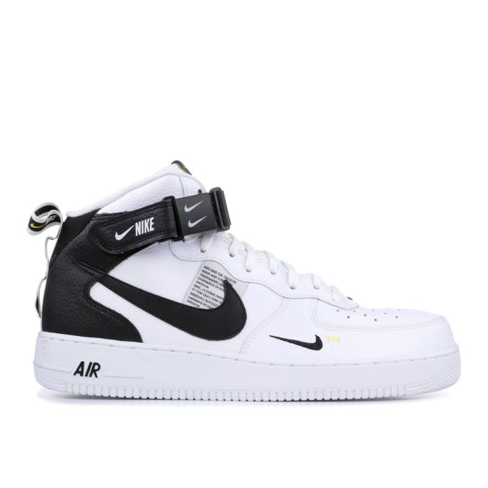 ナイキ Nike 【 Air Force 1 Mid 07 Lv8 White Black Men White/Black-Tour Yellow 】 ミッド メンズ 白色 ホワイト yellow 黄色・イエロー