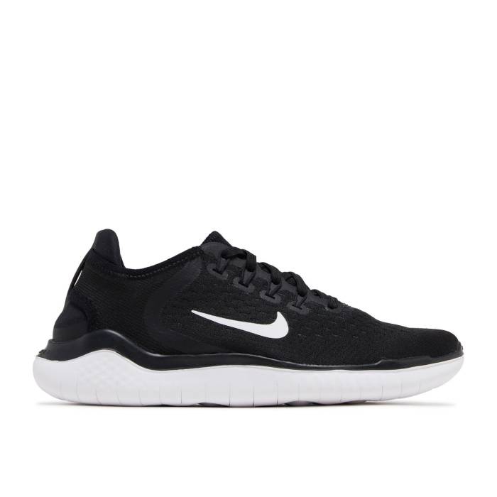 ナイキ Nike 【 Wmns Free Rn 2018 \u0027Black\u0027 Women Black/White 】 無償性 レディース 黒いこと 黒いこと 白いこと 白いこと