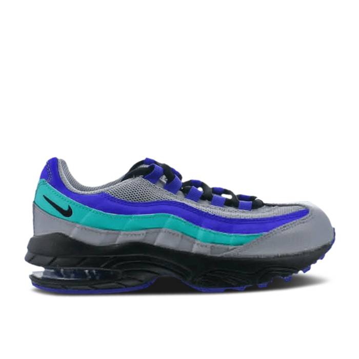 ナイキ Nike 【 Air Max 95 Ps \u0027Indigo Burst\u0027 Youth Wolf Grey/Black-Indigo Burst 】 マックス 御坊っちゃん キッズ 薄墨色 薄墨色 張りさける 靴-キッズファッション