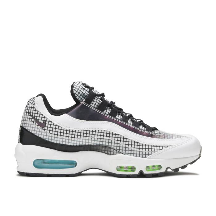 ナイキ Nike 【 Air Max 95 Lv8 \u0027Grid\u0027 Men White/Blaze-Blue Gaze-Lime Blast 】 マックス メンズ 白いこと 白いこと ブラジャー同盟罷工