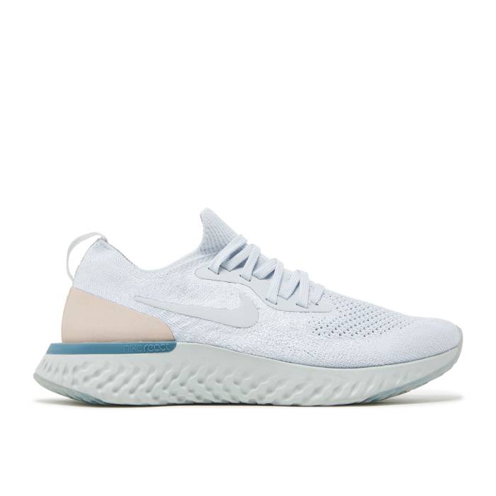 ナイキ Nike 【 Wmns Epic React Flyknit \u0027Platinum Beige\u0027 Women Pure Platinum/Particle Beige-Celestial Teal 】 Epic 叙事詩 リアクト 飛球編み物 レディース 純一無雑 Platinum プラチナム