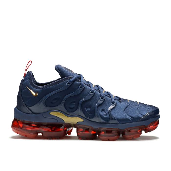 ナイキ Nike 【 Air Vapormax Plus \u0027Midnight Navy\u0027 2019 Men Midnight Navy/Metallic Gold/Black/University Red 】 メンズ 紺色 米国海軍 ゴールド 黒いこと 黒いこと Red 赤・赤いこと