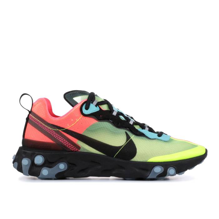 ナイキ Nike 【 React Element 87 \u0027Hyper Fusion\u0027 Men Volt/Racer Pink-Black-Aurora 】 リアクト 化学元素 メンズ