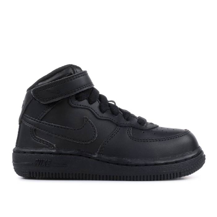 ナイキ Nike 【 Air Force 1 Mid Td \u0027Black\u0027 Infant Black/Black 】 ミッド もの言う花 黒いこと 黒いこと