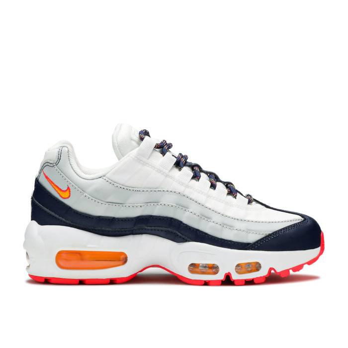 ナイキ Nike 【 Wmns Air Max 95 'Navy Orange' Women White/Midnight Navy-Laser Orange-Pure Platinum 】 マックス レディース 白色 ホワイト Platinum プラチナム