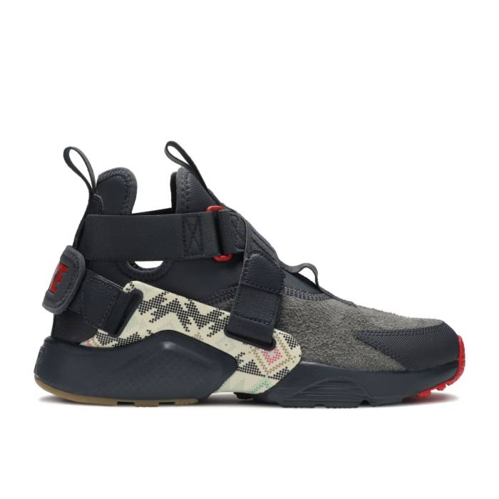 ナイキ Nike 【 Wmns Air Huarache City Utility Premium \u0027N7\u0027 Women Anthracite/University Red-Gum Light Brown-Light Cream 】 Huarache ハラチ シティ Premium 割り増し金 レディース 皮膚軟化剤