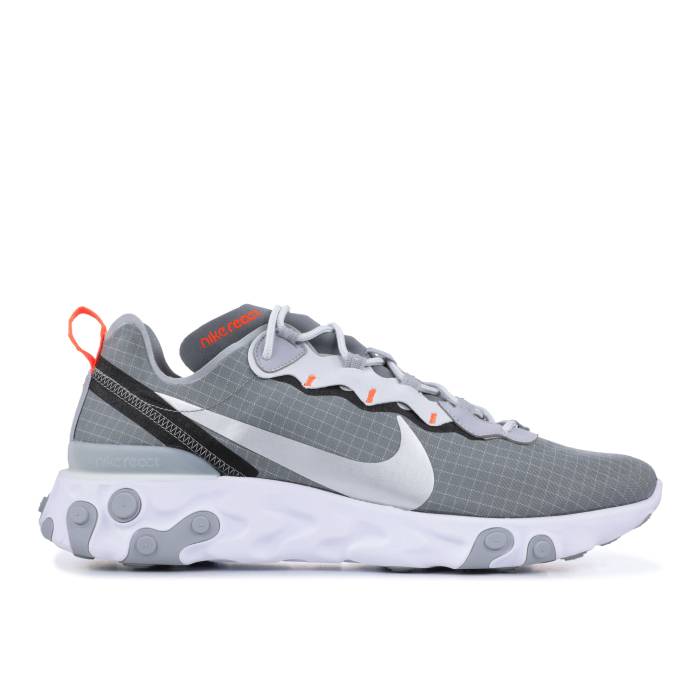 ナイキ Nike 【 React Element 55 'Grid - Cool Grey' Men Cool Grey/Metallic Silver-Hyper Crimson 】 リアクト エレメント クール メンズ クール 灰色 グレー クリムゾン