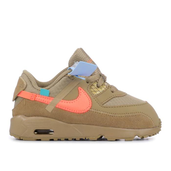ナイキ Nike 【 Off-White X Air Max 90 Td \u0027Desert Ore\u0027 Infant Desert Ore/Desert Ore-Hyper Jade-Bright Mango 】 象牙色 マックス もの言う花