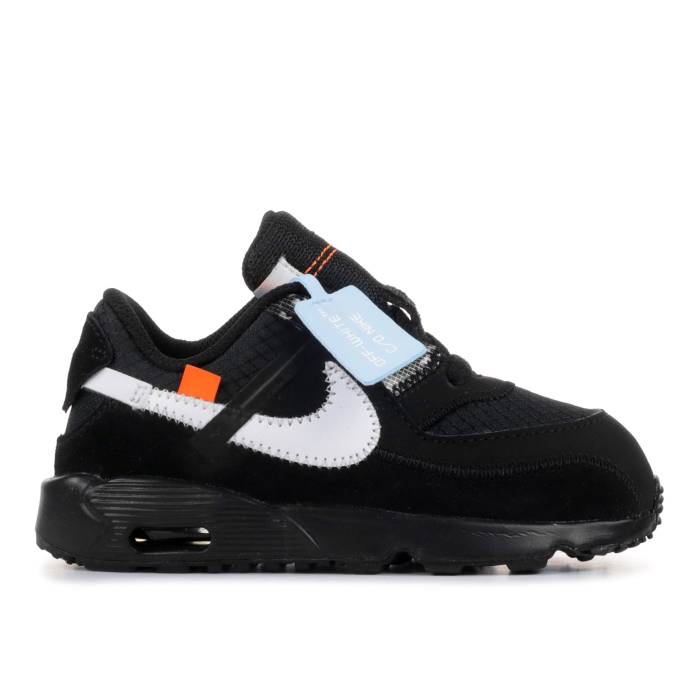 ナイキ Nike 【 Off-White X Air Max 90 Td \u0027Black\u0027 Infant Black/Black-Cone-White 】 象牙色 マックス もの言う花 黒いこと 黒いこと
