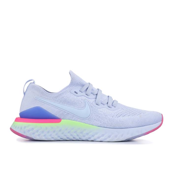 ナイキ Nike 【 Epic React Flyknit 2 \u00278-Bit\u0027 Men Hydrogen Blue/Sapphire-Lime Blast-Hyper Pink-Blue Tint 】 Epic 叙事詩 リアクト 飛球編み物 メンズ 青味 青み