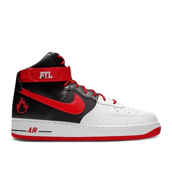ナイキ Nike 【 Air Force 1 High Lv8 \u0027Atlanta\u0027 Men White/University Red-Black 】 ご機嫌 メンズ 白いこと 白いこと