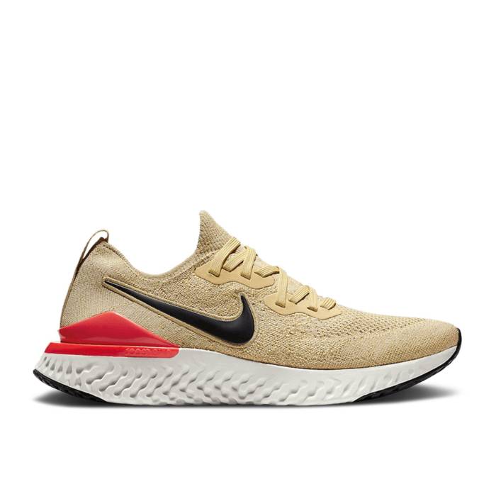 ナイキ Nike 【 Epic React Flyknit 2 \u0027Club Gold\u0027 Men Club Gold/Metallic Gold-Black-Red Orbit-Desert Orange 】 Epic 叙事詩 リアクト 飛球編み物 メンズ 野球クラブ ゴールド orange 橙・オレンジ色 スニーカー-靴-メンズ靴