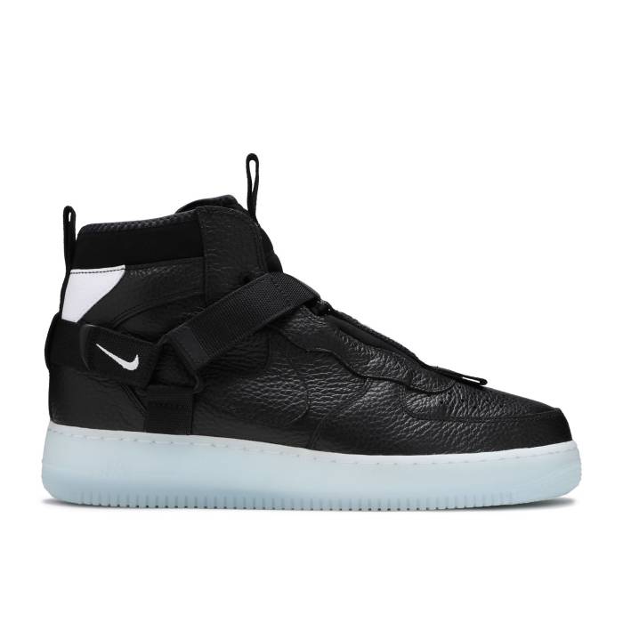 ナイキ Nike 【 Air Force 1 Mid Utility \u0027Black Half Blue\u0027 Men Black/Half Blue-White 】 ミッド 二分の一 メンズ 黒いこと 黒いこと 二分の一