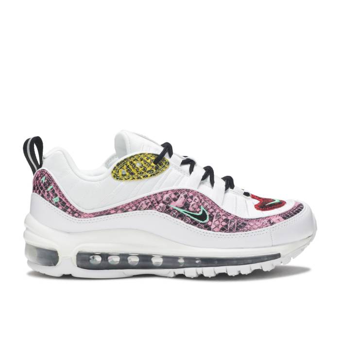 ナイキ Nike 【 Wmns Air Max 98 \u0027Multi Snakeskin\u0027 Women White/Electro Green 】 マックス レディース 白いこと 白いこと green 緑・緑であること