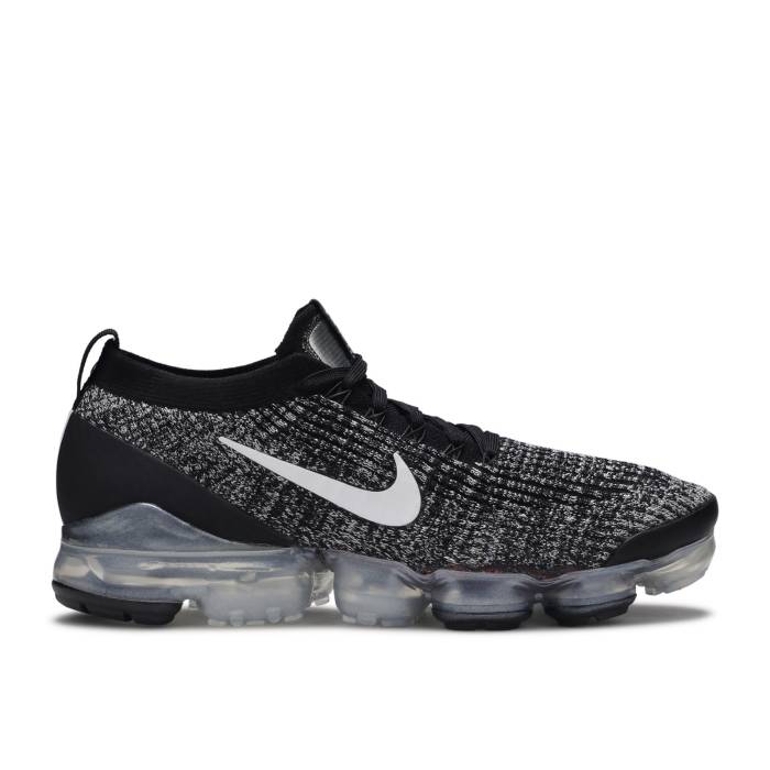 ナイキ Nike 【 Air Vapormax Flyknit 3 \u0027Oreo\u0027 Men Black/White-Metallic Silver 】 飛球編み物 メンズ 黒いこと 黒いこと Silver しろがね色・しろがね色