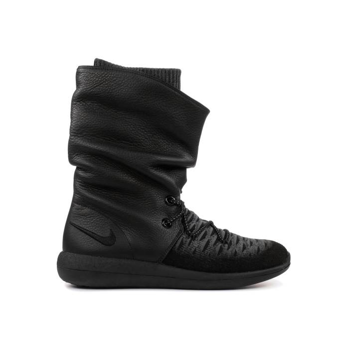 ナイキ Nike 【 Wmns Roshe Two High Flyknit \u0027Black\u0027 Women Black/Dark Grey-Pure Platinum-Black 】 御機嫌 飛球編み物 レディース 黒いこと 黒いこと