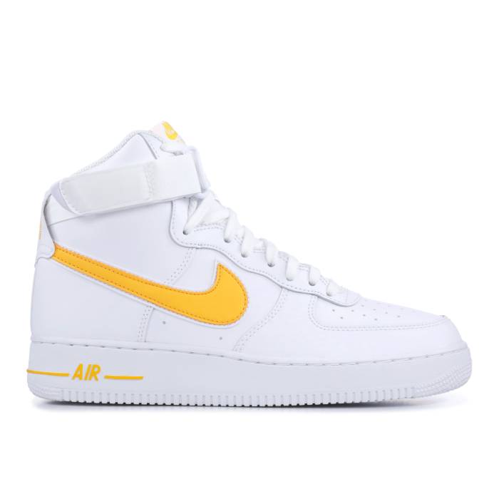 ナイキ Nike 【 Air Force 1 High \u002707 \u0027White University Gold\u0027 Men White/University Gold 】 御機嫌 メンズ 白いこと 白いこと ゴールド