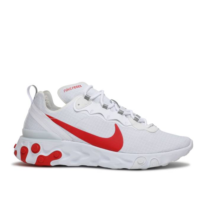 ナイキ Nike 【 React Element 55 \u0027White University Red\u0027 Men White/University Red 】 リアクト 化学元素 メンズ 白いこと 白いこと Red 赤・赤いこと