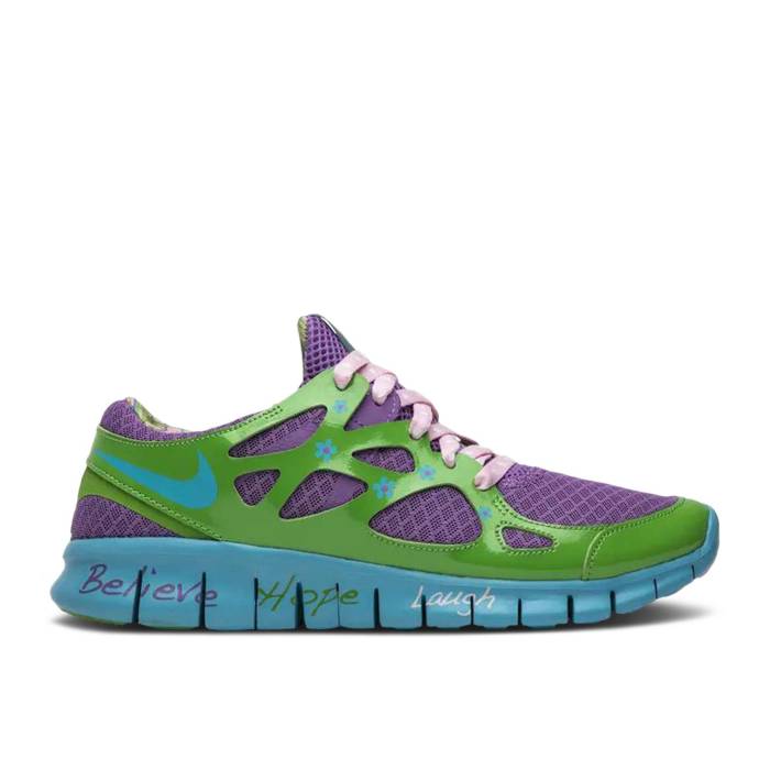 ナイキ Nike 【 Wmns Free Run 2 Retro \u0027Doernbecher\u0027 2019 Women Violet Pop/Turquoise Blue-Green Apple-Prism Pink 】 無償性 幽客 レトロ レディース 紫・相撲取り草 pink さくら色