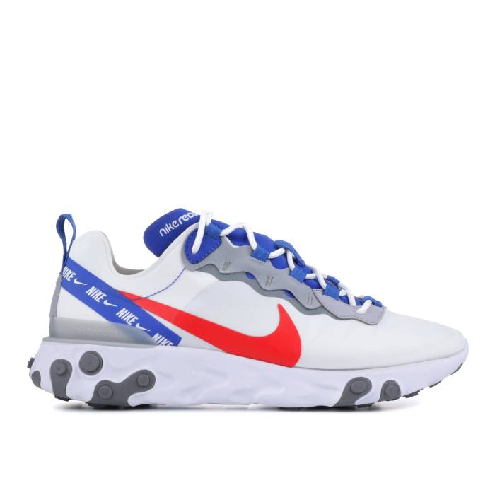 ナイキ Nike 【 React Element 55 'White Royal Red' Men White/Game Royal-Habanero Red 】 リアクト エレメント メンズ 白色 ホワイト Game ゲーム Red 赤・レッド｜スニケス