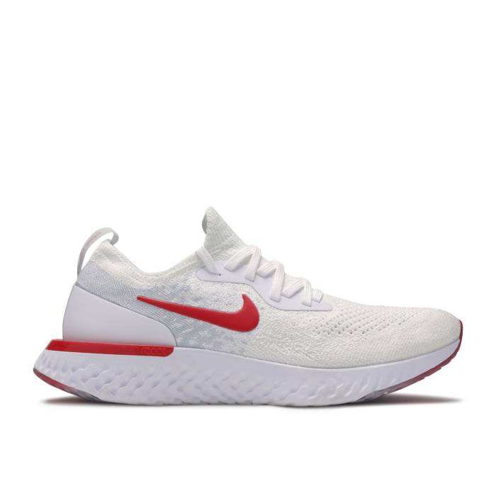 ナイキ Nike 【 Epic React Flyknit Gs 'White University Red' Youth White/University Red 】 Epic エピック リアクト フライニット ジュニア キッズ 白色 ホワイト Red 赤・レッド｜スニケス 44,590円