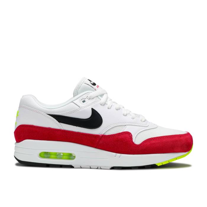 ナイキ Nike 【 Air Max 1 \u0027Rush Pink\u0027 Men White/Black/Volt/Rush Pink 】 マックス メンズ 白いこと 白いこと 黒いこと 黒いこと rush 混雑時 pink サクラ色