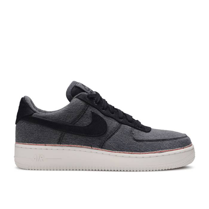 ナイキ Nike 【 3X1 X Air Force 1 Low Premium \u0027Black Denim\u0027 Men Black/Black-Summit White 】 Premium 割り増し金 メンズ 黒いこと 黒いこと 白いこと 白いこと