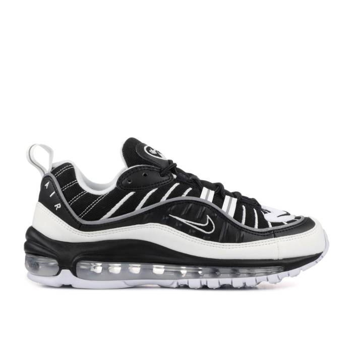 ナイキ Nike 【 Air Max 98 ガウス \u0027Black Silver\u0027 Youth Black/White-Reflect Silver 】 マックス お坊っちゃん キッズ 黒いこと 黒いこと Silver しろがね色・しろがね色